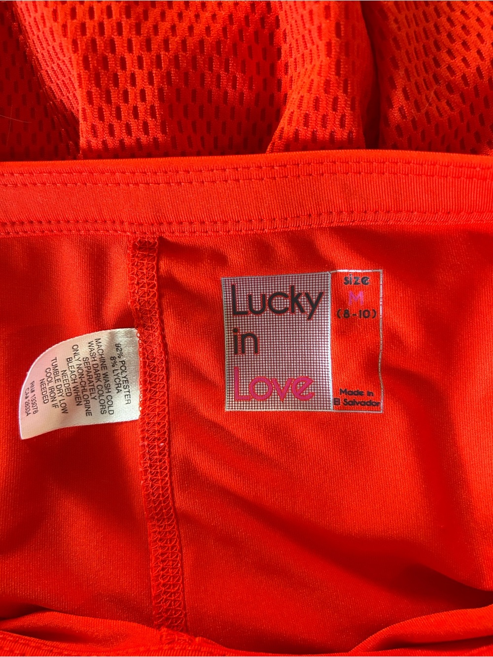 Lucky in Love Orange Tiered Mesh Ruffle tennis skirt. - Picture 2 of 6